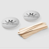 Éventail Motif de balle de golf personnalisé Nom Monogramme (Non-assemblé)