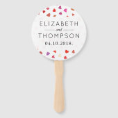 Éventail Motif de cœurs, Cœurs rouges, Amour, Mariage (Devant)