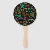 Éventail Motif de Fiesta du Mexique (Dos)