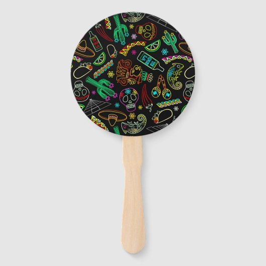 Éventail Motif de Fiesta du Mexique (Dos)
