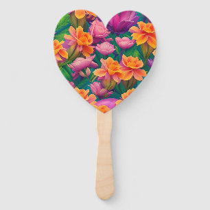 Éventail Motif de fleurs tropicales hawaïennes