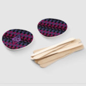 Éventail Motif de monogramme noir et d'arrow (Non-assemblé)