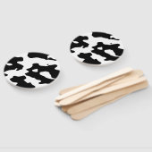 Éventail Motif de vache noir et blanc (Non-assemblé)