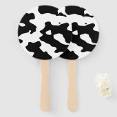 Éventail Motif de vache noir et blanc (Devant et derrière)