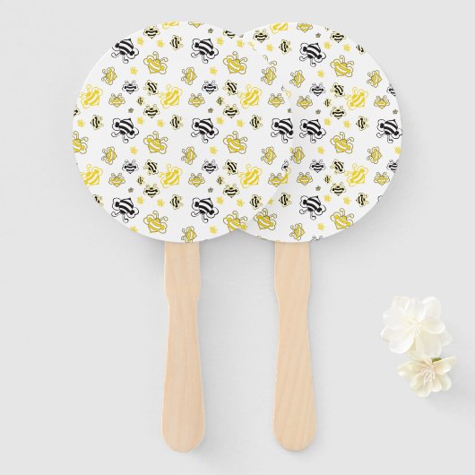 Éventail Motif des abeilles Ventilateur à main - abeille Vi (Devant et derrière)