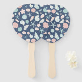 Éventail motif des coquillages (Devant et derrière)