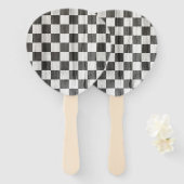 Éventail Motif du vérificateur en bois (Devant et derrière)