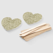 Éventail Motif Floral Vert Sage Antique Damas (Non-assemblé)