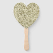 Éventail Motif Floral Vert Sage Antique Damas (Devant)