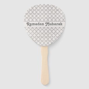 Éventail Motif géométrique beige islamique