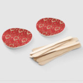 Éventail Motif Red Gold Paisley Bandana (Non-assemblé)