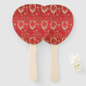 Éventail Motif Red Gold Paisley Bandana (Devant et derrière)