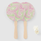 Éventail Motif rose vert à bille liquide (Devant et derrière)