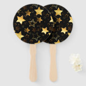Éventail Motif sans couture avec étoiles d'or (Devant et derrière)