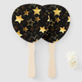 Éventail Motif sans couture avec étoiles d'or (Devant et derrière)
