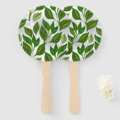 Éventail Motif sans couture avec Feuilles de thé vert (Devant et derrière)