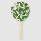 Éventail Motif sans couture avec Feuilles de thé vert (Dos)