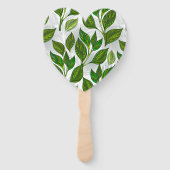 Éventail Motif sans couture avec Feuilles de thé vert (Dos)