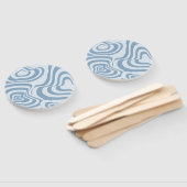 Éventail Motif Super Y2K rétro bleu (Non-assemblé)