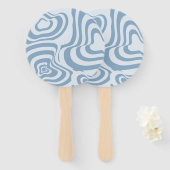 Éventail Motif Super Y2K rétro bleu (Devant et derrière)