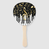 Éventail Music Note Clés de piano élégantes et luxueuses (Devant)