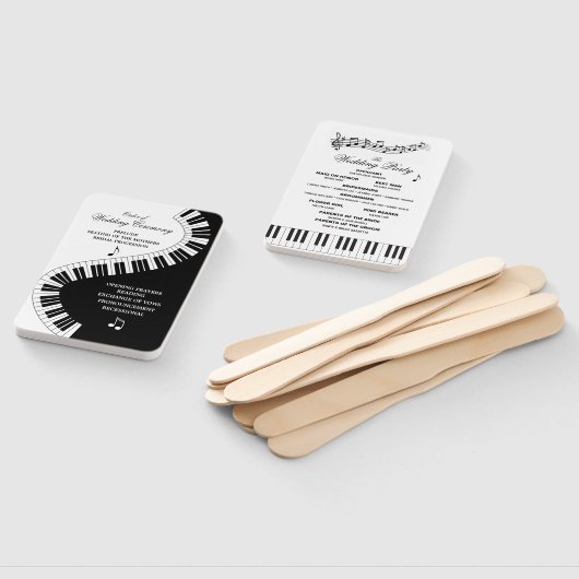 Éventail Musiciens créatifs Piano Keys Programme de mariage (Non-assemblé)