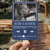Éventail Musique MP3 Player Blue Wedding Program
