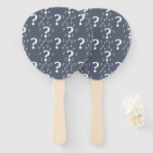 Éventail Mystère question marque énigme puzzle bleu-gris (Devant et derrière)