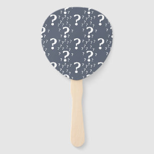 Éventail Mystère question marque énigme puzzle bleu-gris