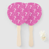 Éventail Mystère question marque énigme puzzle rose (Devant et derrière)