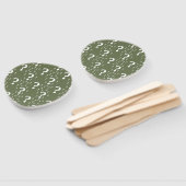 Éventail Mystère question marque énigme puzzle vert olive (Non-assemblé)