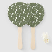 Éventail Mystère question marque énigme puzzle vert olive (Devant et derrière)