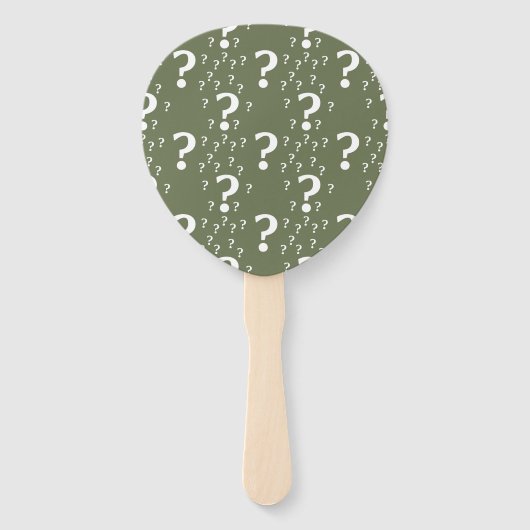 Éventail Mystère question marque énigme puzzle vert olive (Dos)