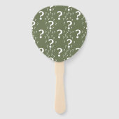 Éventail Mystère question marque énigme puzzle vert olive (Devant)
