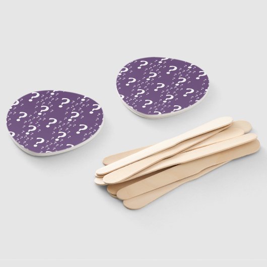 Éventail Mystère question marque énigme puzzle violet (Non-assemblé)