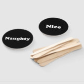 Éventail Naughty ou Nice, Ensemble de fans, noir blanc (Non-assemblé)