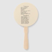 Éventail Navy Blue Burnt Orange Champagne Wedding Program (Dos)