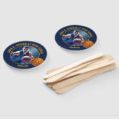 Éventail Navy Blue Gold Basketball Player Photo High School (Non-assemblé)