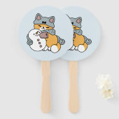 Éventail Neige beaucoup amusant Chat hiver vacances Design (Devant et derrière)