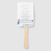 Éventail Neige | Programme de mariage à l'aquarelle d'hiver (Devant)