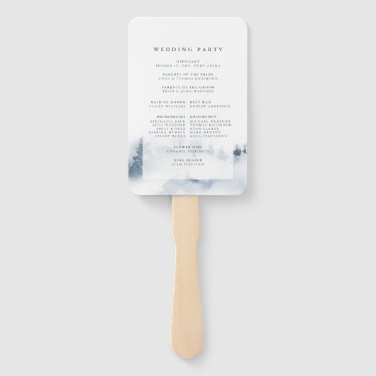 Éventail Neige | Programme de mariage à l'aquarelle d'hiver (Dos)