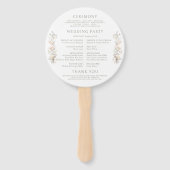 Éventail Neutral Floral Blush Monogram Wedding Program (Dos)