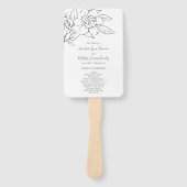 Éventail Neutral Line Art Floral Élégant programme de maria (Devant)