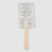 Éventail Newspaper Photo Wedding Program Timeline (Dos)