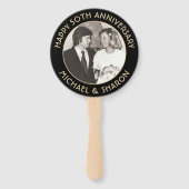 Éventail N'IMPORTE QUEL Anniversaire 2 Photo Elégant Black (Devant)