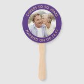 Éventail N'IMPORTE QUEL Anniversaire 2 Photo Elégant violet (Dos)