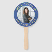 Éventail N'IMPORTE QUEL Anniversaire 2 Photos Brossé Bleu e (Dos)