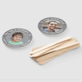 Éventail N'IMPORTE QUEL Anniversaire 2 Photos Simple Gris F (Non-assemblé)