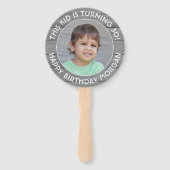 Éventail N'IMPORTE QUEL Anniversaire 2 Photos Simple Gris F (Devant)