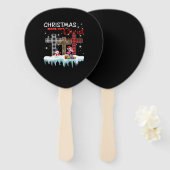 Éventail Noël commence avec le Flamant rose d'amour du Chri (Devant et derrière)